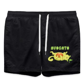 T-shirt Avogato avocat chat - Short de bain - noir - Devant - AI Model Male 185 light (185cm)
