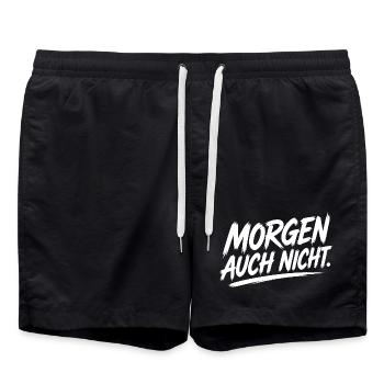 Morgen Auch Nicht - Badeshorts - Schwarz - Vorne - AI Model Male 185 light (185cm)