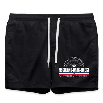 Fischland - Darß - Zingst - Badeshorts - Schwarz - Vorne - AI Model Male 185 light (185cm)