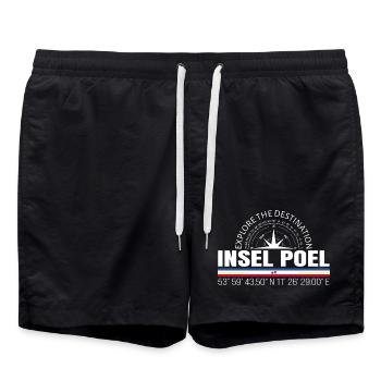 Insel Poel - Badeshorts - Schwarz - Vorne - AI Model Male 185 light (185cm)