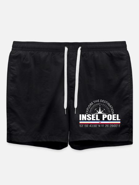 Insel Poel - Badeshorts - Schwarz