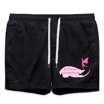 Frühlingswunderkind Wortschätze vergessene Wörter - Badeshorts - Schwarz - Vorne - AI Model Male 185 light (185cm)