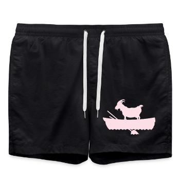 G.O.A.T. Goat in Boat Pink - Swim Trunks - black - Front - AI Model Male 185 light (185cm)