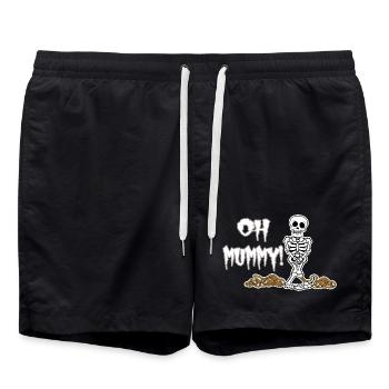 Oh Maman ! Squelette d’Halloween drôle - Short de bain - noir - Devant - AI Model Male 185 light (185cm)