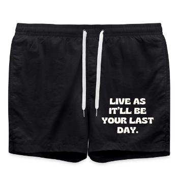 Vis comme ce sera ton dernier jour - Short de bain - noir - Devant - AI Model Male 185 light (185cm)