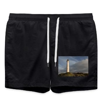 Leuchtturm Lingvig Fyr Ringkobing Dänemark - Badeshorts - Schwarz - Vorne - AI Model Male 185 light (185cm)