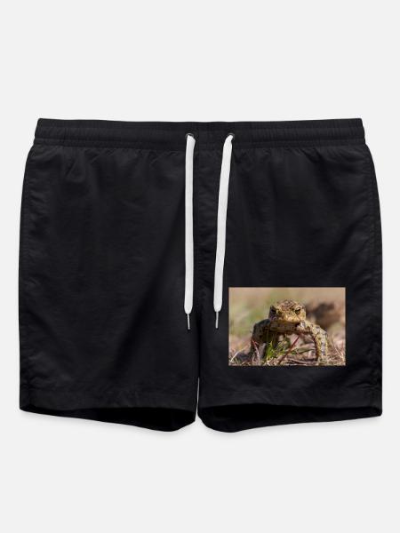 Close-up of an Earth Toad - Poster - Swim Trunks - black