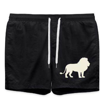 Silhouette de lion dans un ton crème - Short de bain - noir - Devant - AI Model Male 185 light (185cm)