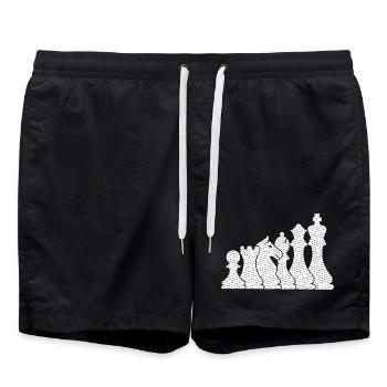 Schach Design Mit Schachfiguren Für Schachspieler - Badeshorts - Schwarz - Vorne - AI Model Male 185 light (185cm)