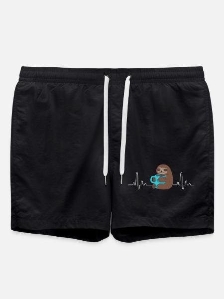 I love coffee t shirt coffee time sholt - Short de bain - noir