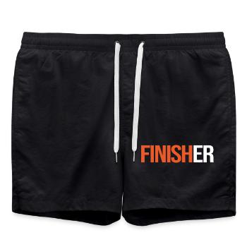 Finisher T-shirt sport sportifs à personnaliser - Short de bain - noir - Devant - AI Model Male 185 light (185cm)