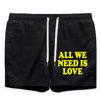 all we need is love - Short de bain - noir - Devant - AI Model Male 185 light (185cm)