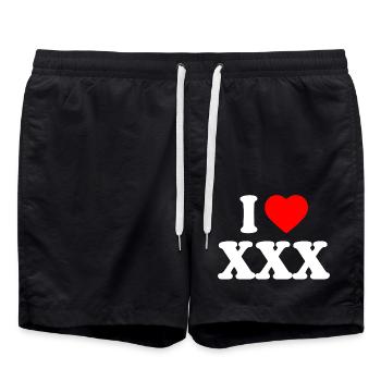 I love xxx - Short de bain - noir - Devant - AI Model Male 185 light (185cm)