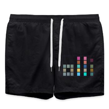 Colorful OLLI - One Life. Live It. Cube Design - Swim Trunks - black - Front - AI Model Male 185 light (185cm)