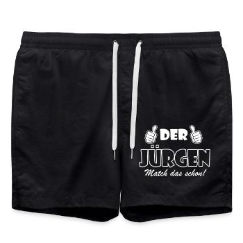 Der Jürgen match das schon - Badeshorts - Schwarz - Vorne - AI Model Male 185 light (185cm)