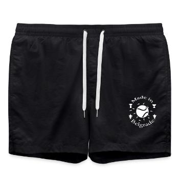 Hergestellt in Belgrad - Badeshorts - Schwarz - Vorne - AI Model Male 185 light (185cm)
