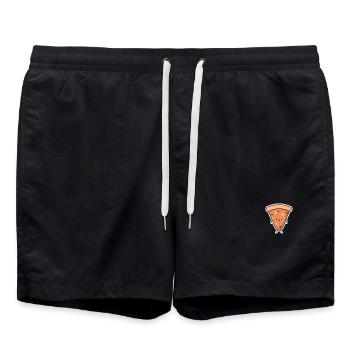 Dessin animé de pizza riant - Short de bain - noir - Devant - AI Model Male 185 light (185cm)