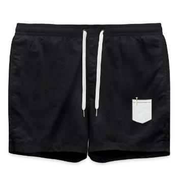 Poche poitrine avec stylo à bille - Short de bain - noir - Devant - AI Model Male 185 light (185cm)