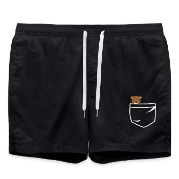 Teddy bear pockets - Badeshorts - Schwarz - Vorne - AI Model Male 185 light (185cm)