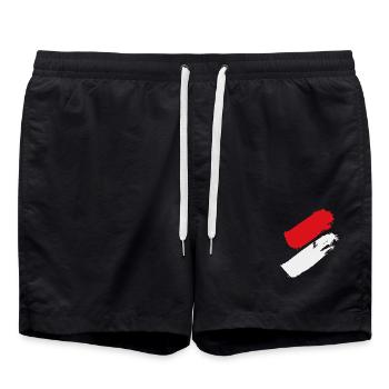 Wien Salzburg Vorarlberg / Flagge - Badeshorts - Schwarz - Vorne - AI Model Male 185 light (185cm)