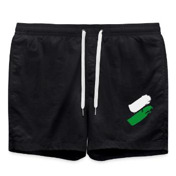 Steiermark Flagge - Badeshorts - Schwarz - Vorne - AI Model Male 185 light (185cm)