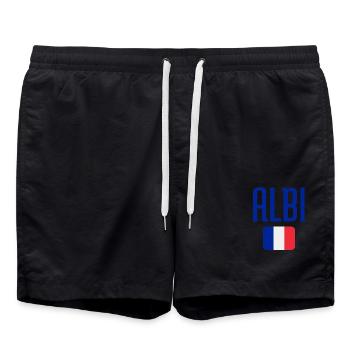 Albi France Flag Emblem - Swim Trunks - black - Front - AI Model Male 185 light (185cm)