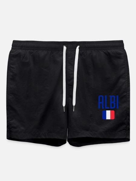 Albi France Flag Emblem - Swim Trunks - black