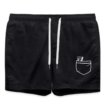 Friseur pockets  - Badeshorts - Schwarz - Vorne - AI Model Male 185 light (185cm)