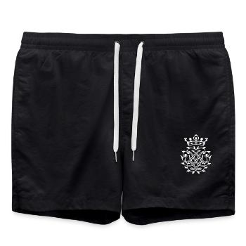 Sceau de Bach / monogramme / armoiries / insignes - Short de bain - noir - Devant - AI Model Male 185 light (185cm)