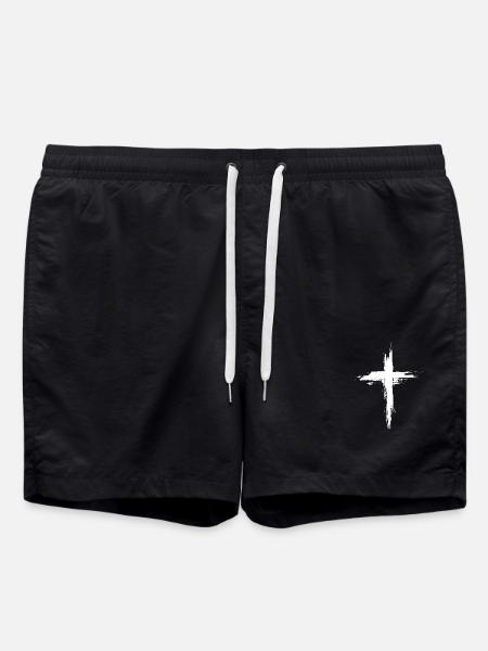 Christian Cross - Swim Trunks - black