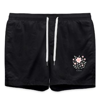 Illustration de fleurs de cerisier colorè - Short de bain - noir - Devant - AI Model Male 185 light (185cm)