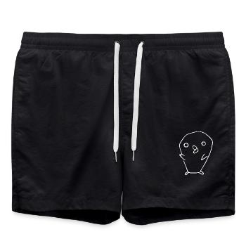 Enton Ente Anime Manga - Badeshorts - Schwarz - Vorne - AI Model Male 185 light (185cm)