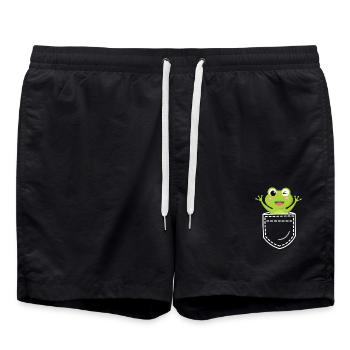 Frosch Frösche - Badeshorts - Schwarz - Vorne - AI Model Male 185 light (185cm)