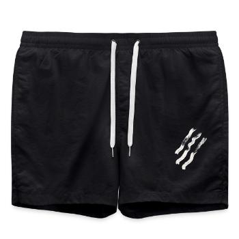 rayures abstraites - Short de bain - noir - Devant - AI Model Male 185 light (185cm)