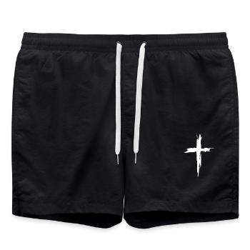 Christen Kreuz - Badeshorts - Schwarz - Vorne - AI Model Male 185 light (185cm)