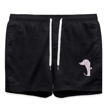 Chiot teckel drôle qui regarde, amoureux des chiots - Short de bain - noir - Devant - AI Model Male 185 light (185cm)