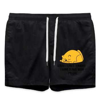 2541614 129996413 Katze - Badeshorts - Schwarz - Vorne - AI Model Male 185 light (185cm)