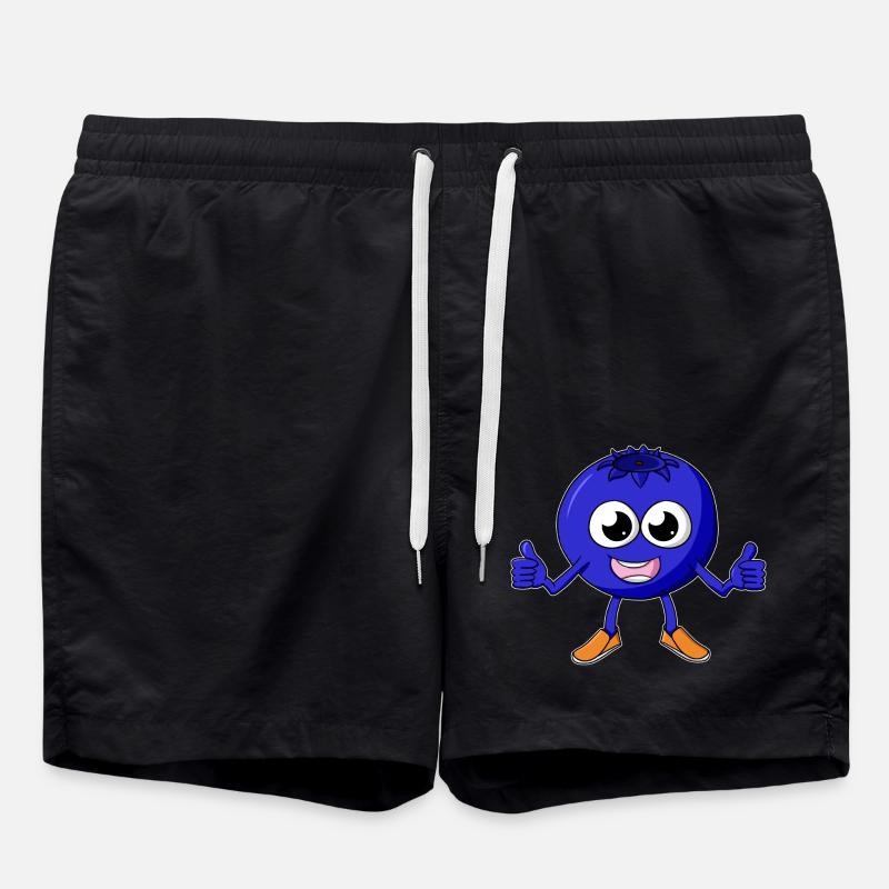 Blaubeere Cartoon - Badeshorts - Schwarz