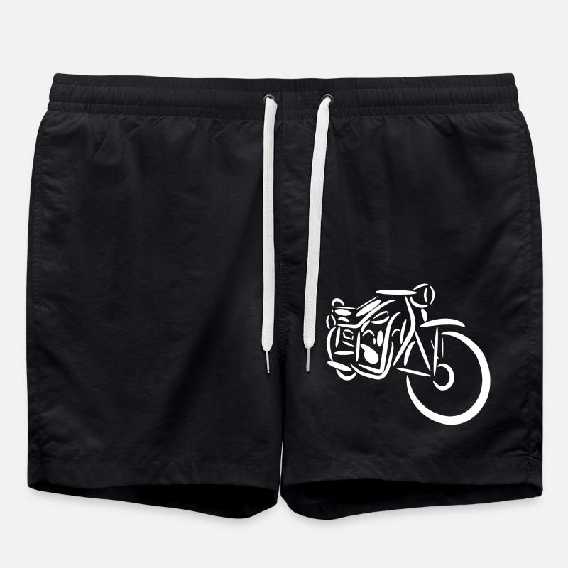 Motorcycle Grandpa - Swim Trunks - black