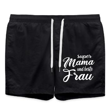 Grand cadeau de fête des mères maman et meilleur épouse - Short de bain - noir - Devant - AI Model Male 185 light (185cm)