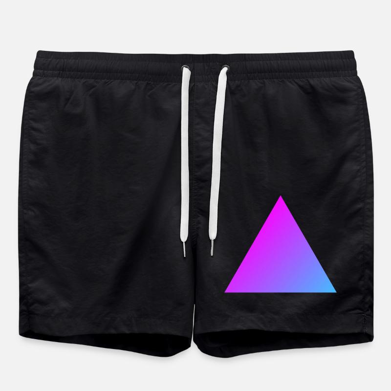 Dreieck Farbig - Badeshorts - Schwarz