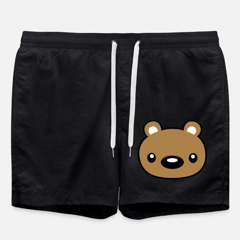 nounours visage tête douillet - Short de bain - noir