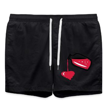 Love potion in a glass bottle & liquid heart - Swim Trunks - black - Front - AI Model Male 185 light (185cm)