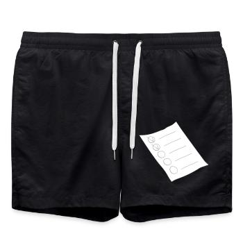 Liste des travaux sur feuille de papier - Short de bain - noir - Devant - AI Model Male 185 light (185cm)