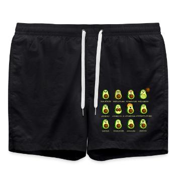 12 Avocados - Badeshorts - Schwarz - Vorne - AI Model Male 185 light (185cm)