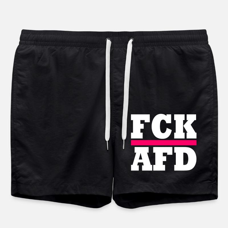 Fck afd - Badeshorts - Schwarz