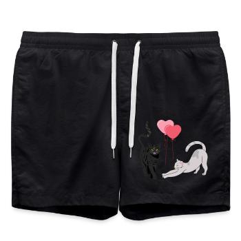Chats ballons - Short de bain - noir - Devant - AI Model Male 185 light (185cm)