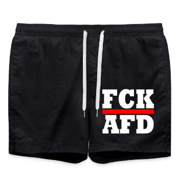 Fck afd - Swim Trunks - black - Front - AI Model Male 185 light (185cm)