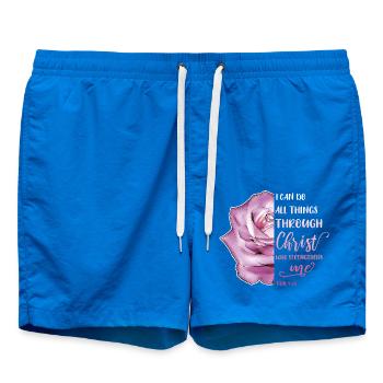 I Can Do All Things Through Christ LGBT Jesus - Swim Trunks - cobalt blue - Front