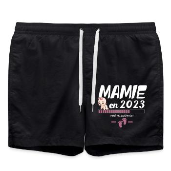 Mamie En 2023 Cadeau Humour Personnalisé - Short de bain - noir - Devant - AI Model Male 185 light (185cm)